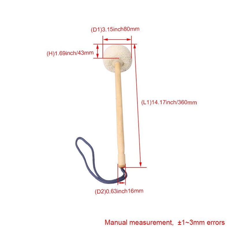 Homeswitch 80mm Head Diameter Gong Mallet Wood Core with Soft Velvet Head Mallet Gong Parts Drumsticks for Percussion - Image 5